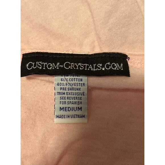 GUC Custon-Crystals.com Pink Hooded T Shirt 'I Believe in Miracles' Size Medium - Picture 4 of 6